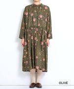 【ラストワン！】ドットフラワープリント　ワンピース
